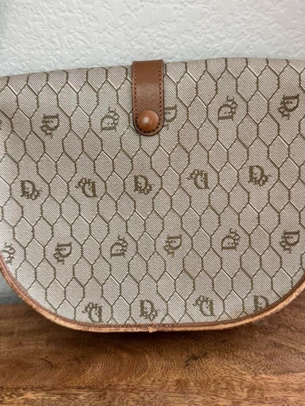 Dior Beige & Brown Monogram Saddle Crossbody - Picture 2 of 8